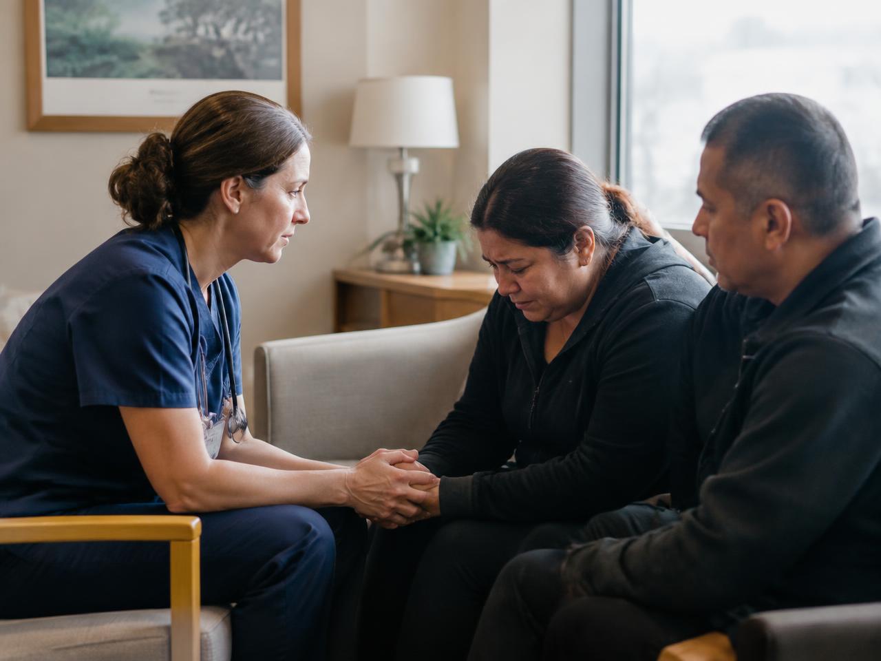 Donation professional supporting a donor family